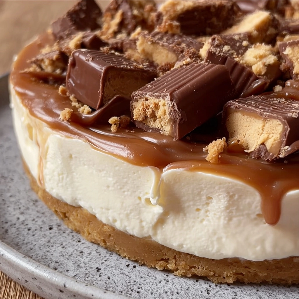 No-Bake Twix Cheesecake Recipe - Recipe Image