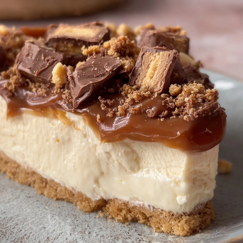 No-Bake Twix Cheesecake Recipe - Recipe Image