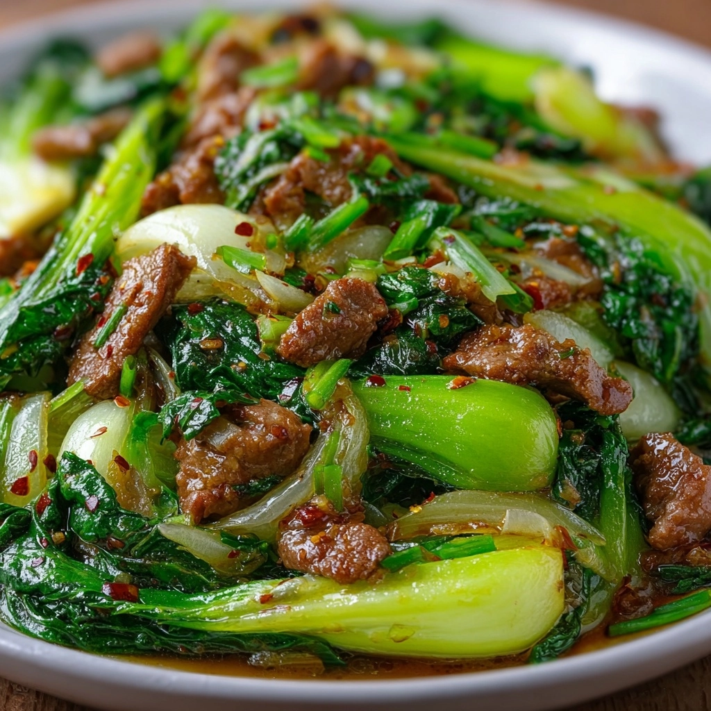 Stir-Fried Bok Choy with Meat Recipe - Recipe Image
