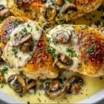 Cheesy Garlic Mushroom Chicken Recipe
