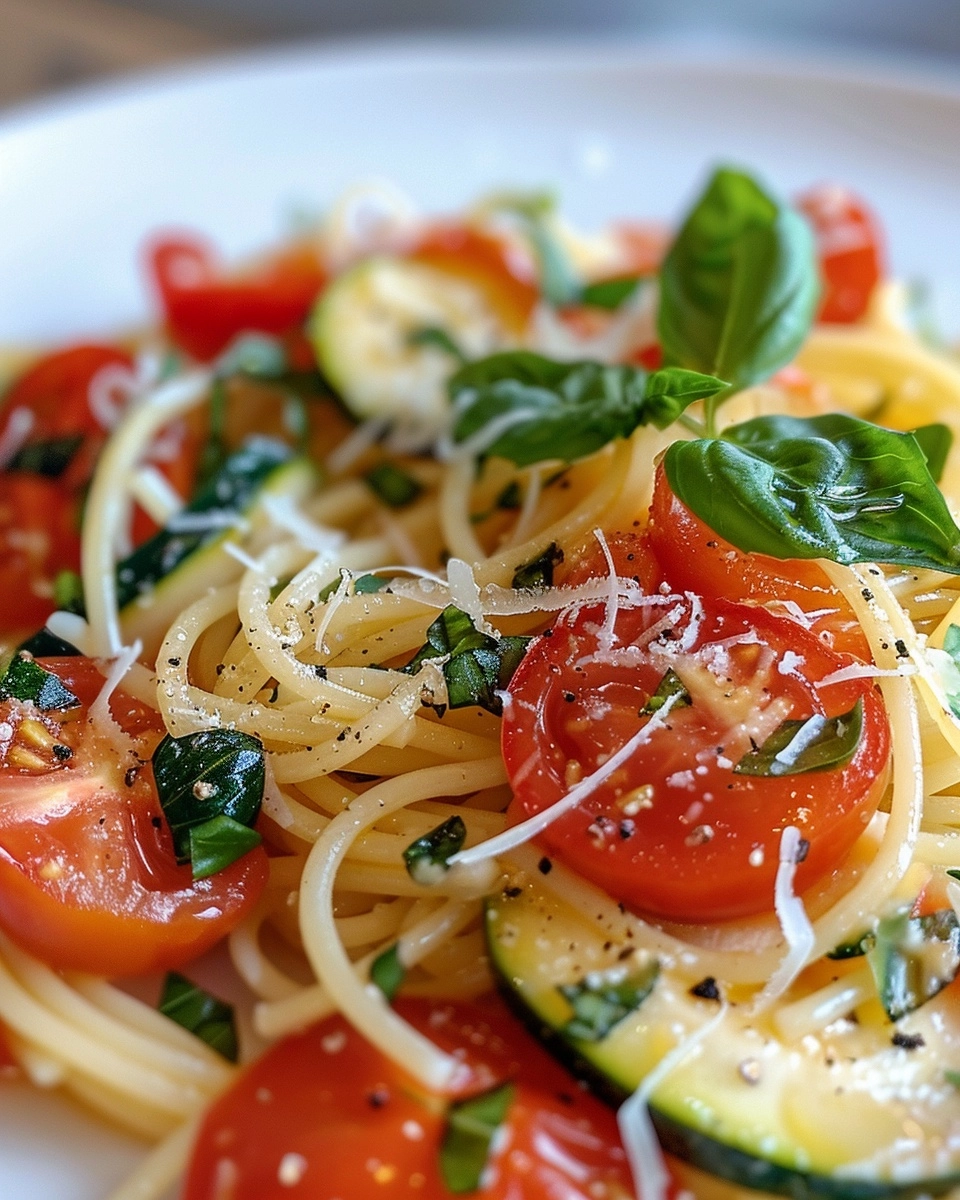 Tomato Zucchini Pasta Recipe - Recipe Image