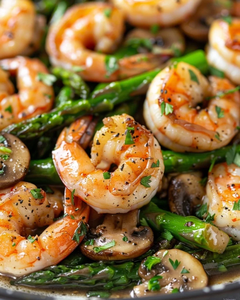 Stir-Fried Shrimp, Asparagus, and Mushrooms Recipe