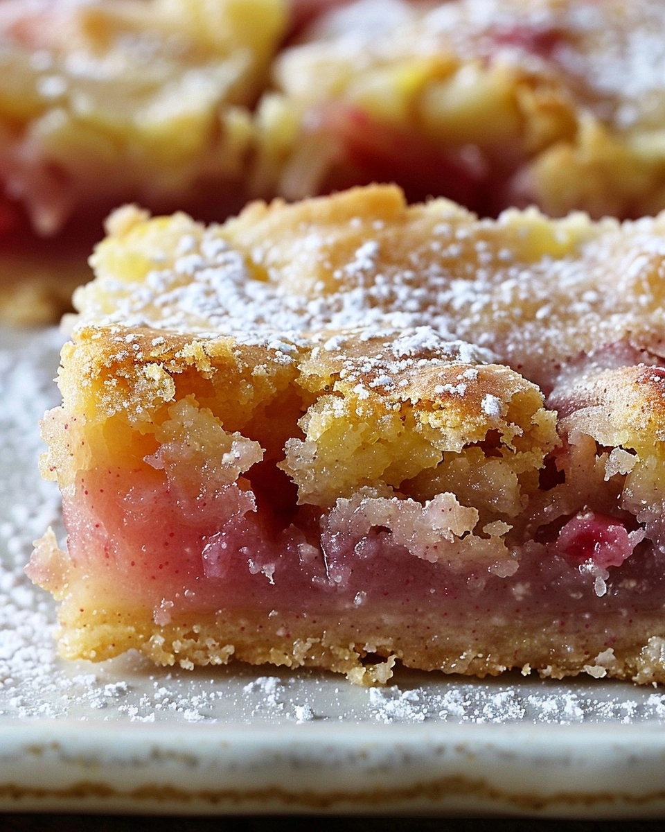 Lemon Rhubarb Dessert Bars Recipe - Recipe Image