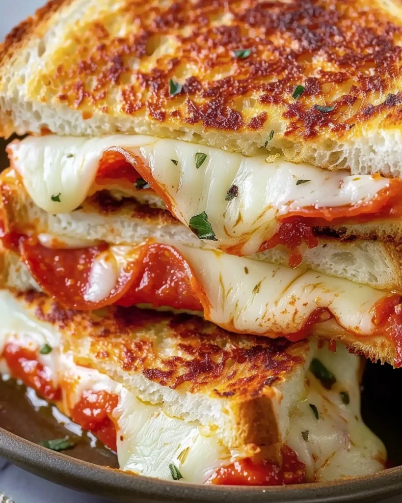 Pepperoni Pizza Grilled Cheese Recipe