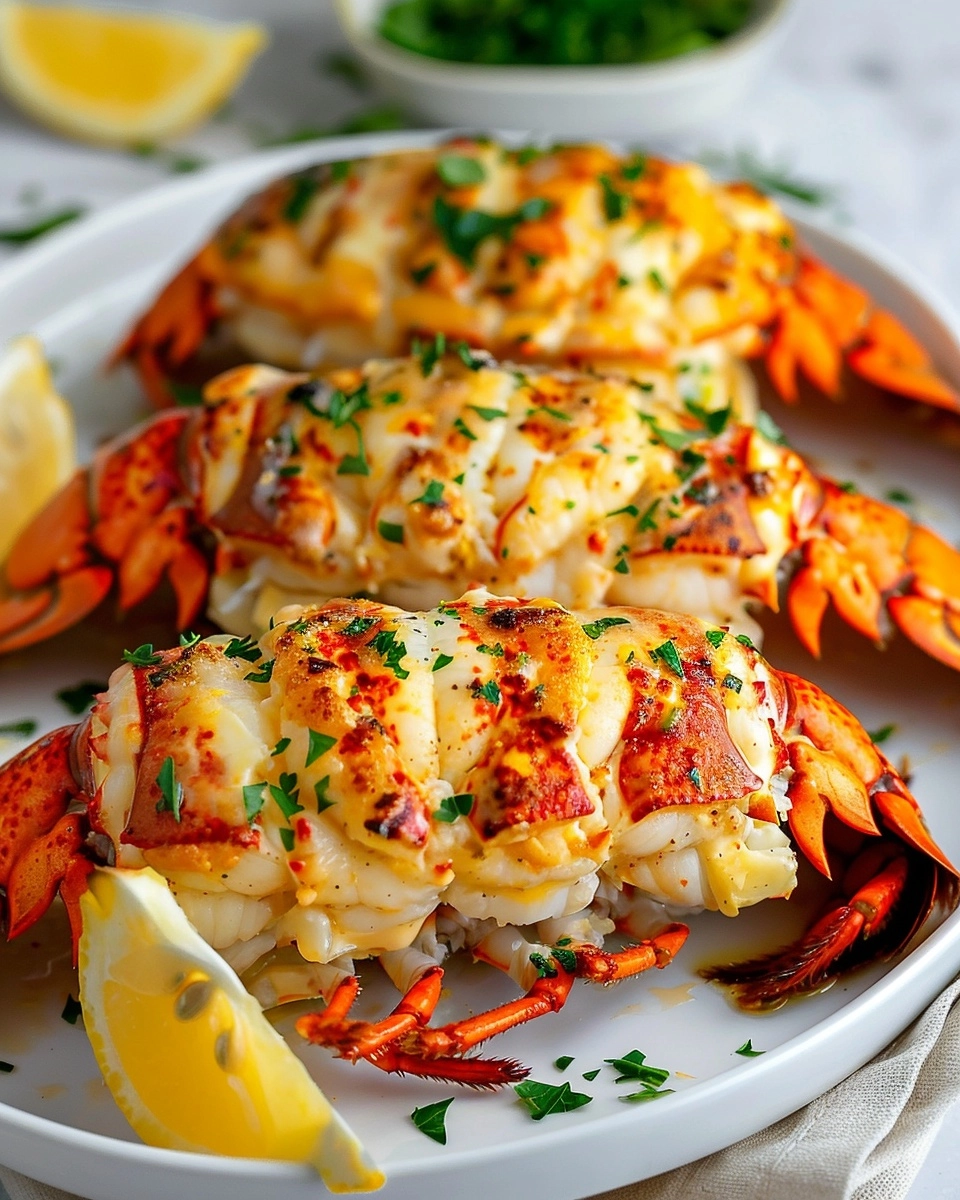 Broiled Lobster Tails in Creamy Garlic Butter Sauce Recipe - Recipe Image