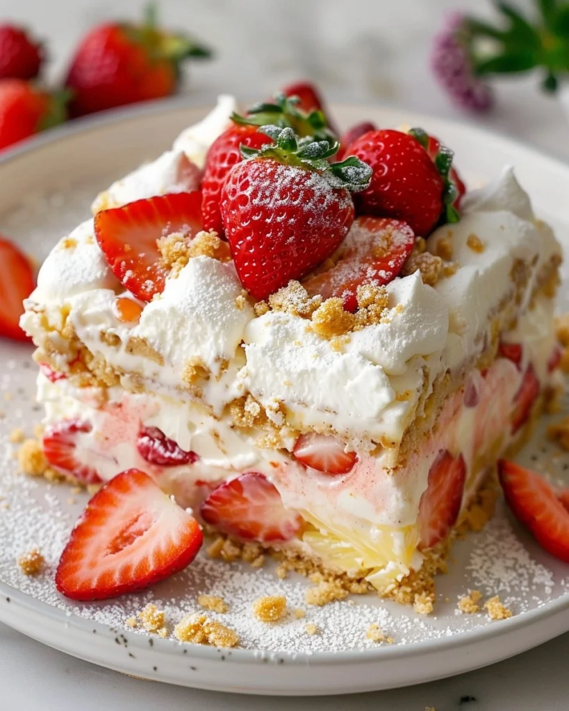 No-Bake Summer Strawberry Shortcake Breakfast Bars Recipe