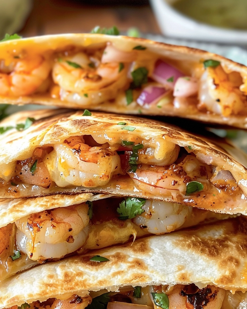 Shrimp Melted Cheese Quesadilla Recipe - Recipe Image