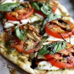 Pesto Chicken Caprese Flatbread Recipe