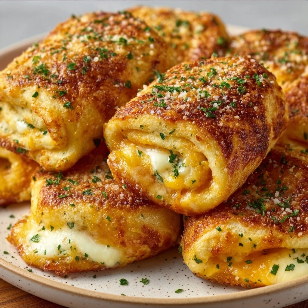 Cheesy Garlic Butter Roll‑Ups Recipe - Recipe Image