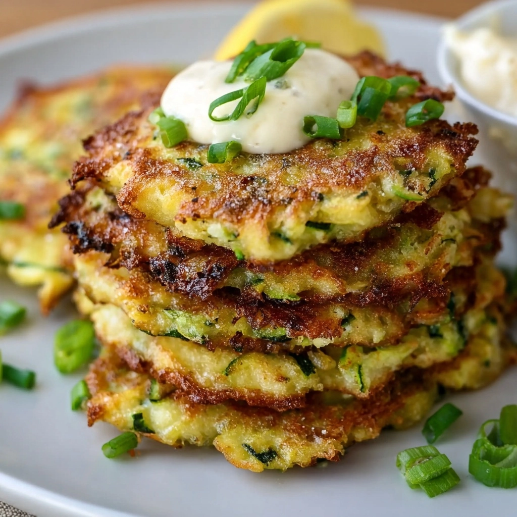 Crispy Zucchini Fritter Stacks Recipe - Recipe Image