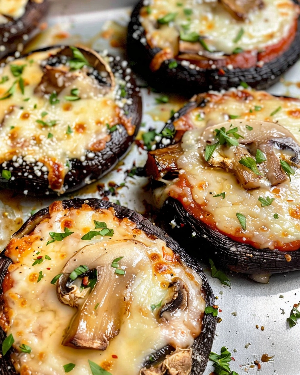 Portobello Mushroom Pizzas Recipe - Recipe Image