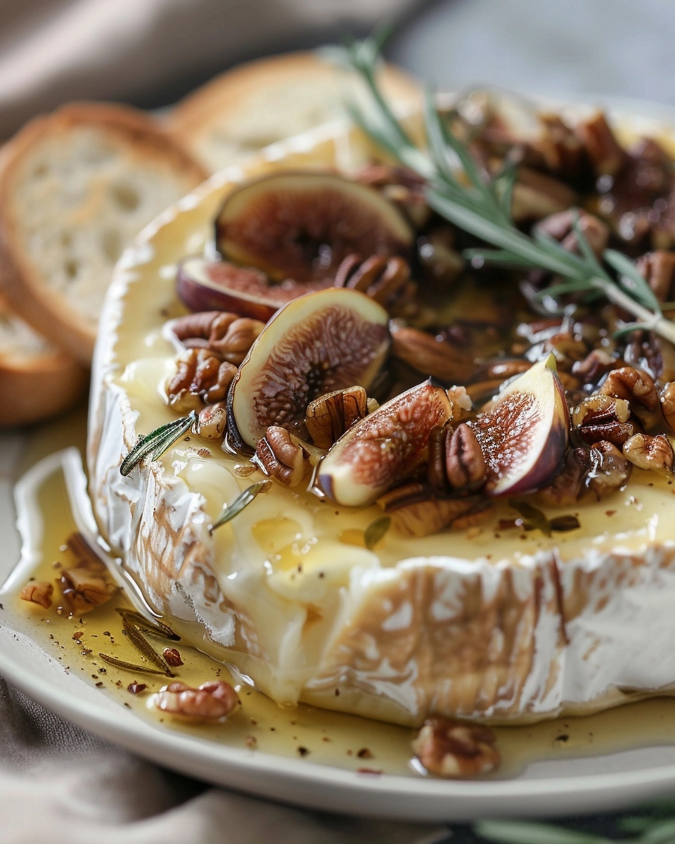 Honeyed Fig and Pecan Baked Brie Recipe - Recipe Image