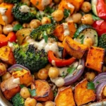 Roasted Veggie Chickpea Bowls Recipe