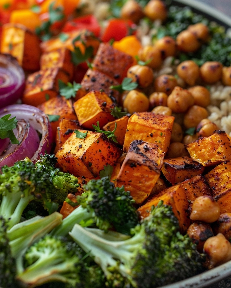 Roasted Veggie Chickpea Bowls Recipe - Recipe Image