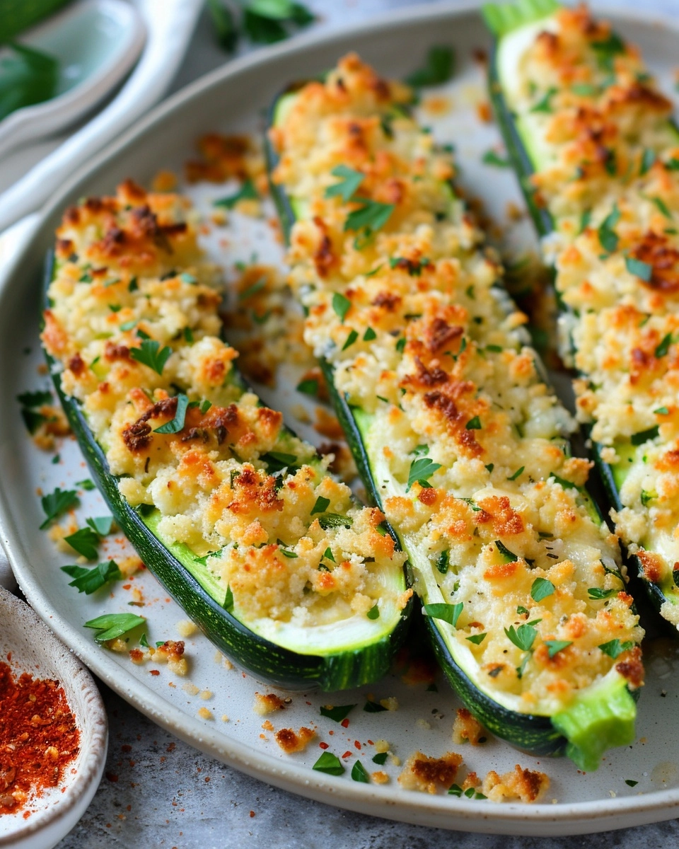 Parmesan Roasted Zucchini Boats Recipe
