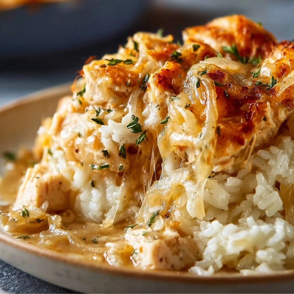 French Onion Chicken Rice Casserole Recipe - Recipe Image