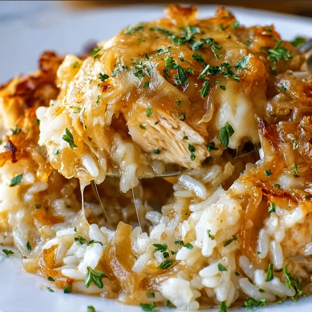 French Onion Chicken Rice Casserole Recipe - Recipe Image