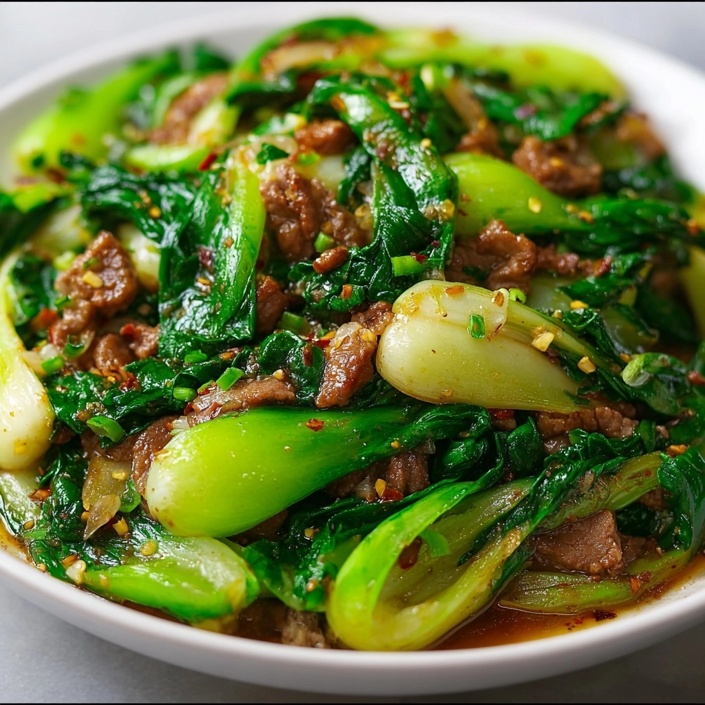 Stir-Fried Bok Choy with Meat Recipe - Recipe Image