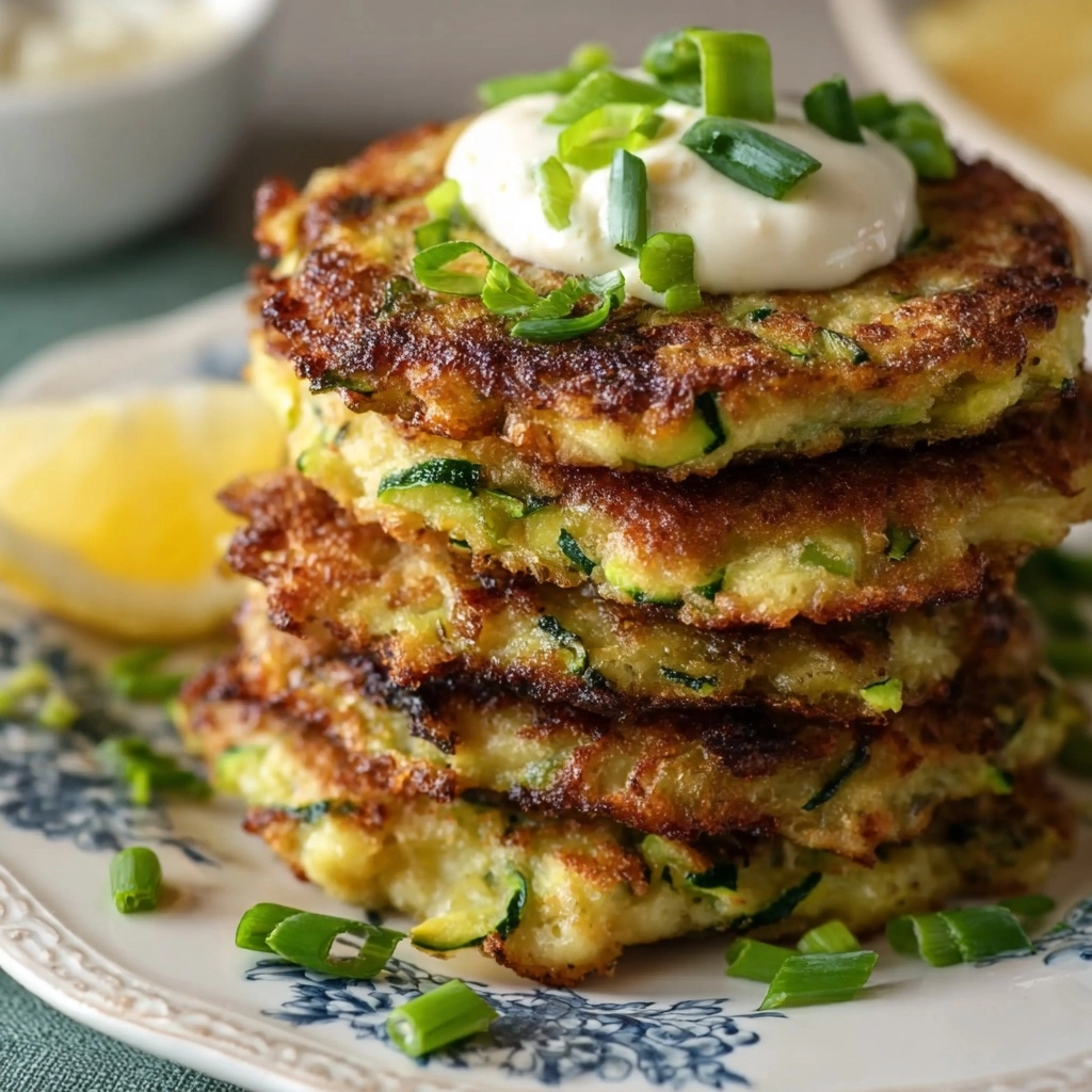 Crispy Zucchini Fritter Stacks Recipe - Recipe Image
