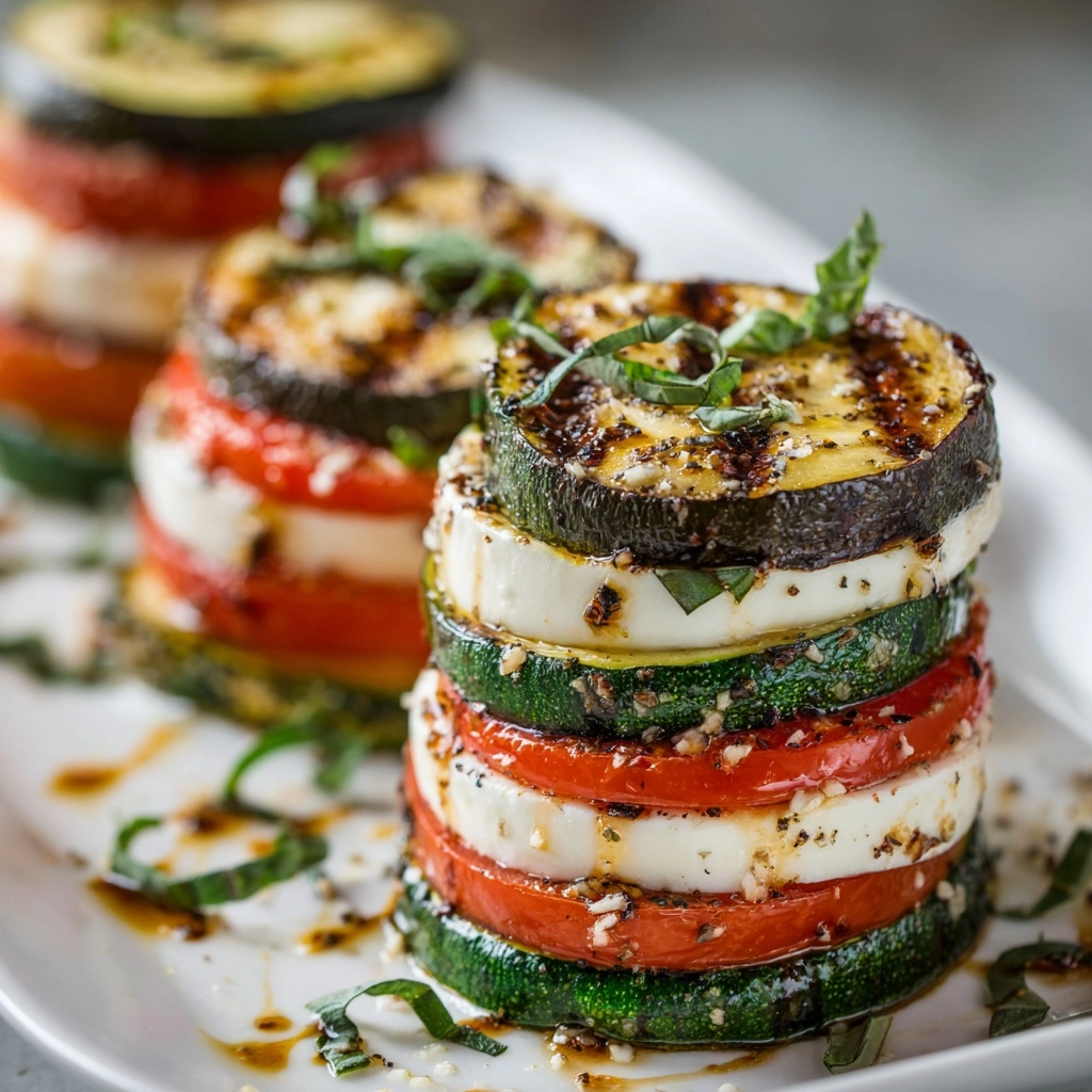 Grilled Zucchini Caprese Stacks Recipe - Recipe Image