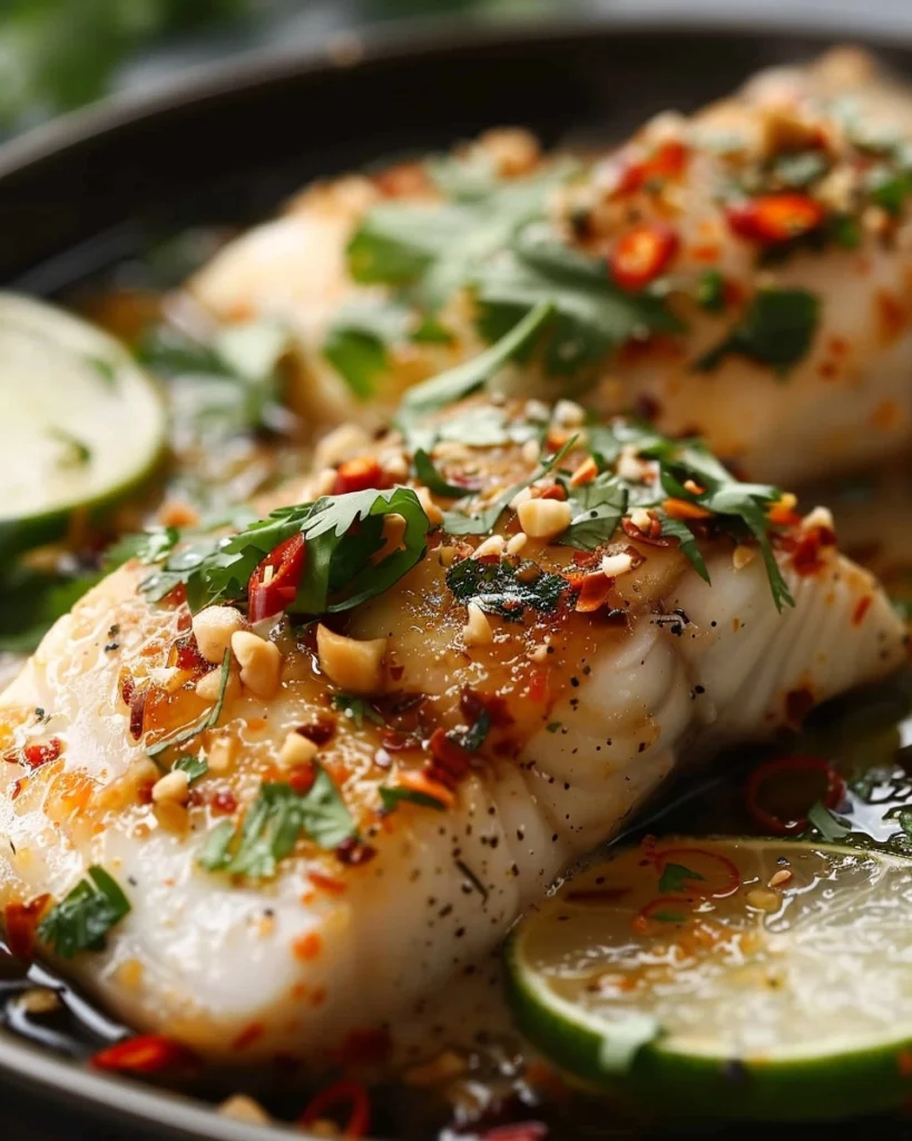 Thai Lime-Garlic Steamed Fish Recipe