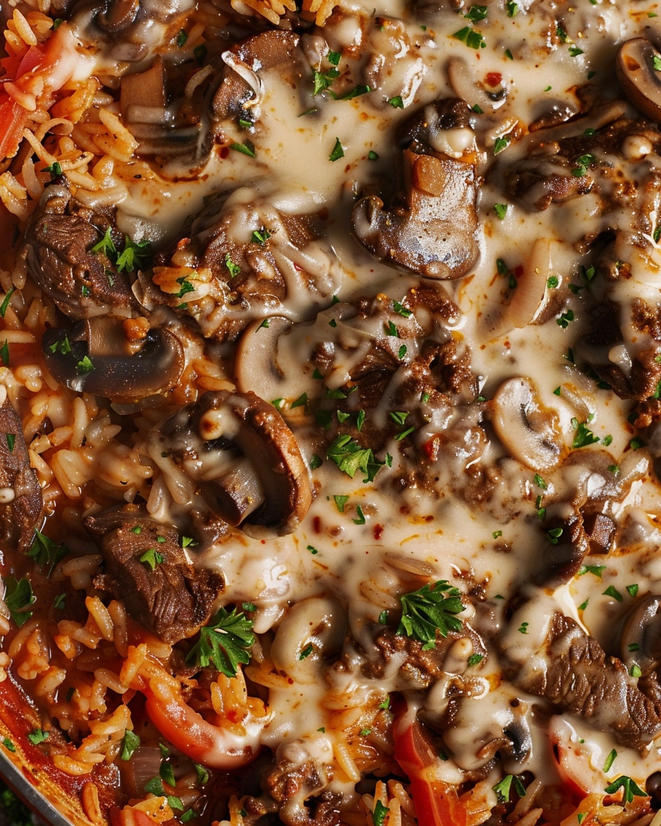 Steak & Queso Rice Skillet Recipe - Recipe Image