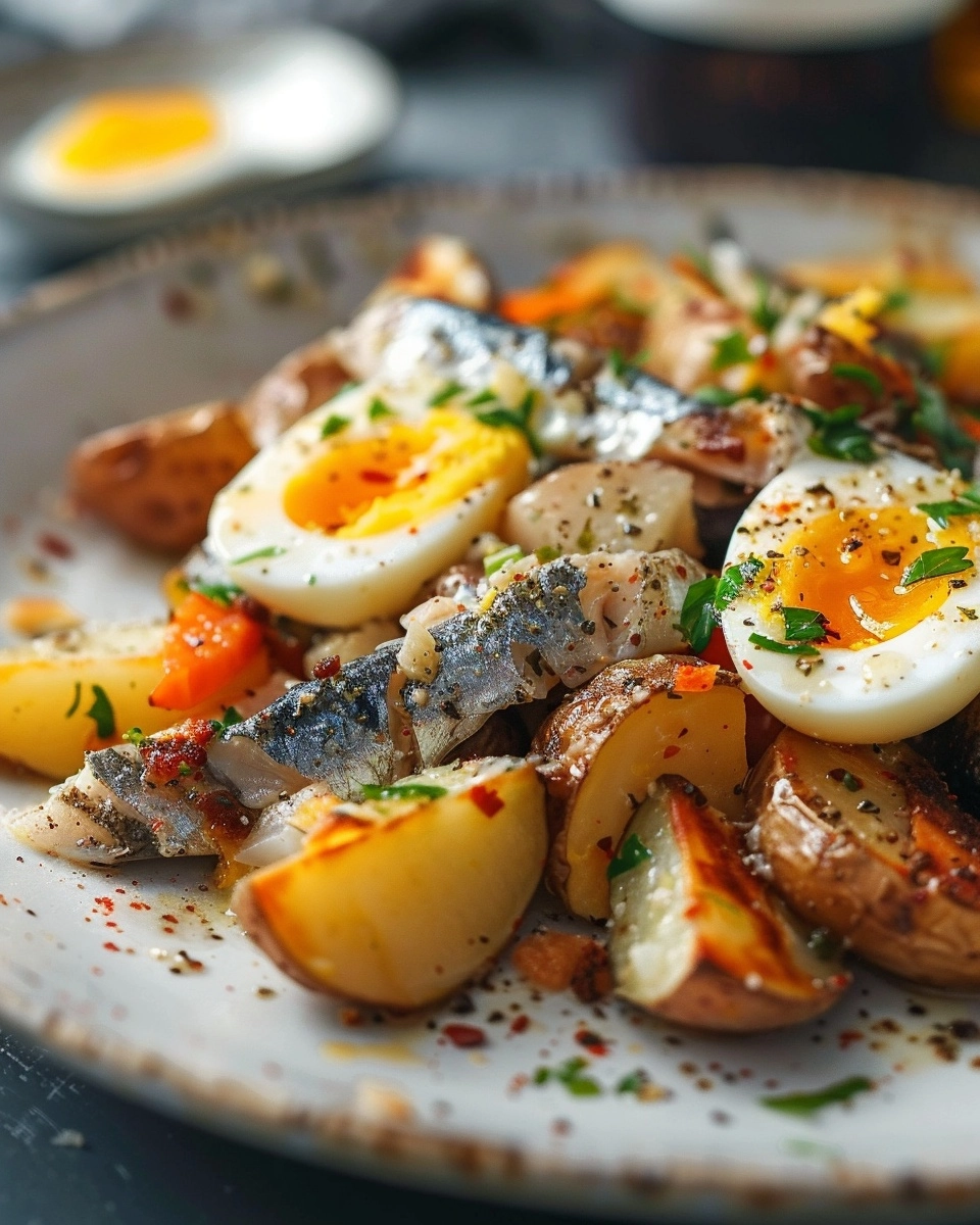 Tinned Fish Salad with Potatoes and Sardines Recipe