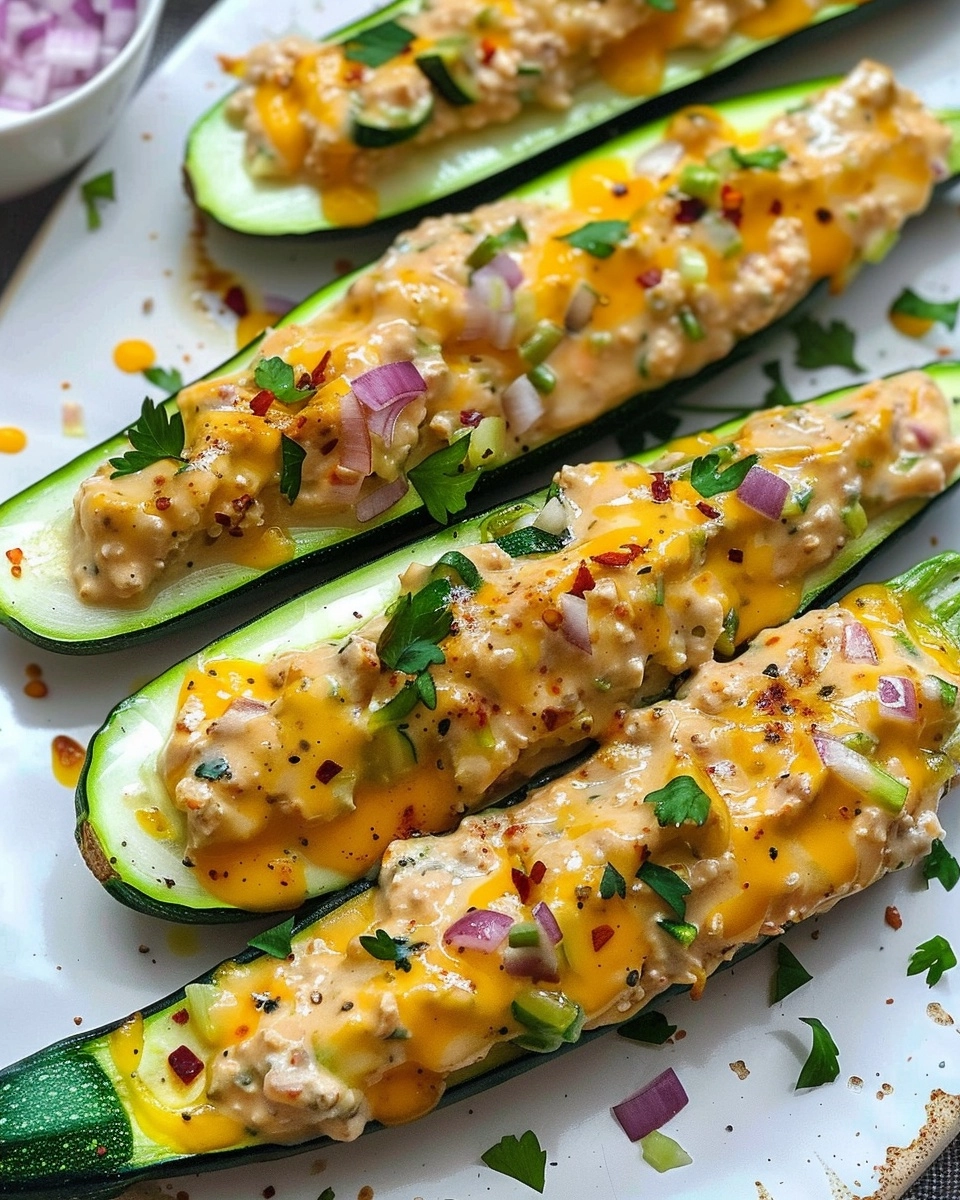 Low Carb Tuna Melt Zucchini Recipe - Recipe Image