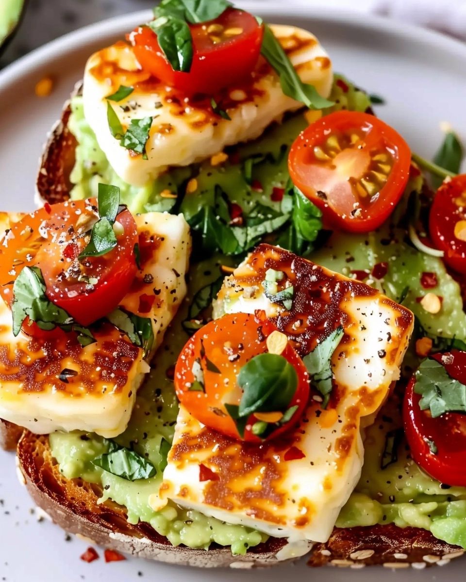 Summer Halloumi Avocado Toast Recipe - Recipe Image