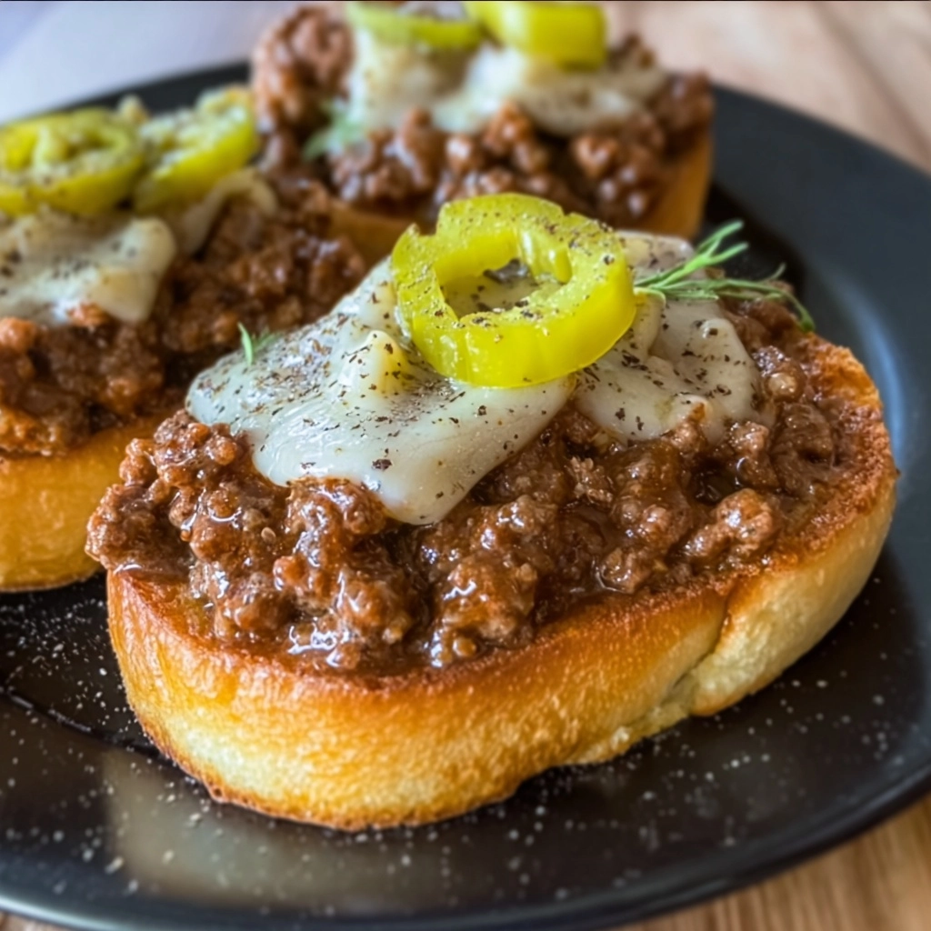 Mississippi Sloppy Joes on Garlic Bread Recipe - Recipe Image