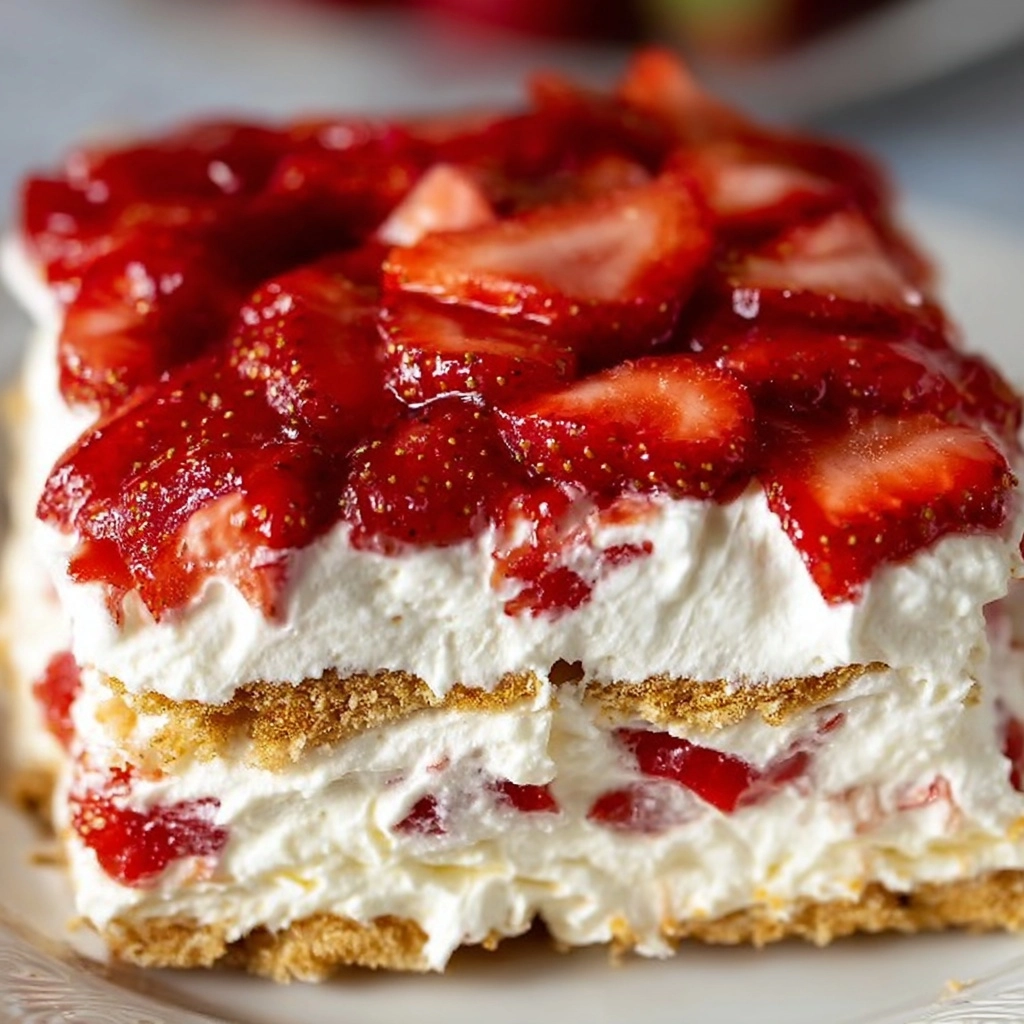 Strawberry Cream Cheese Icebox Cake Recipe - Recipe Image