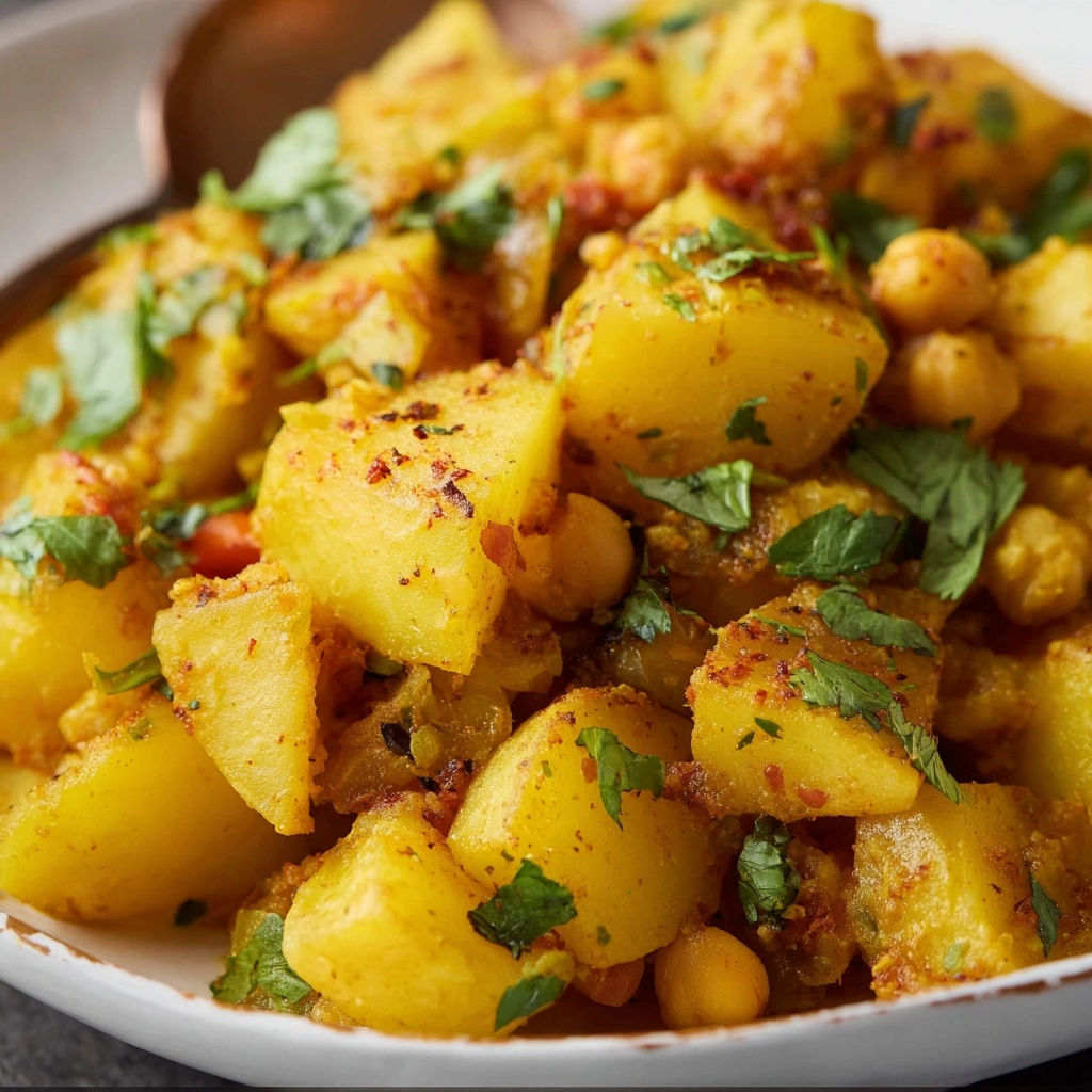 Curried Potatoes with Chickpeas Recipe