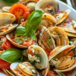 Clams with Tomatoes, Basil, and Blue Cheese Recipe