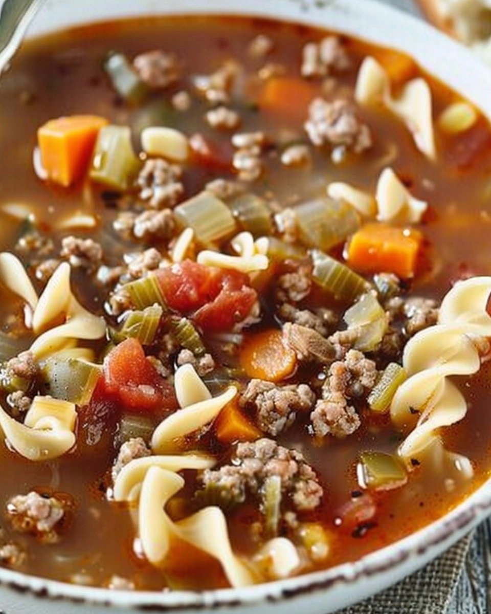 Hamburger Noodle Soup Recipe