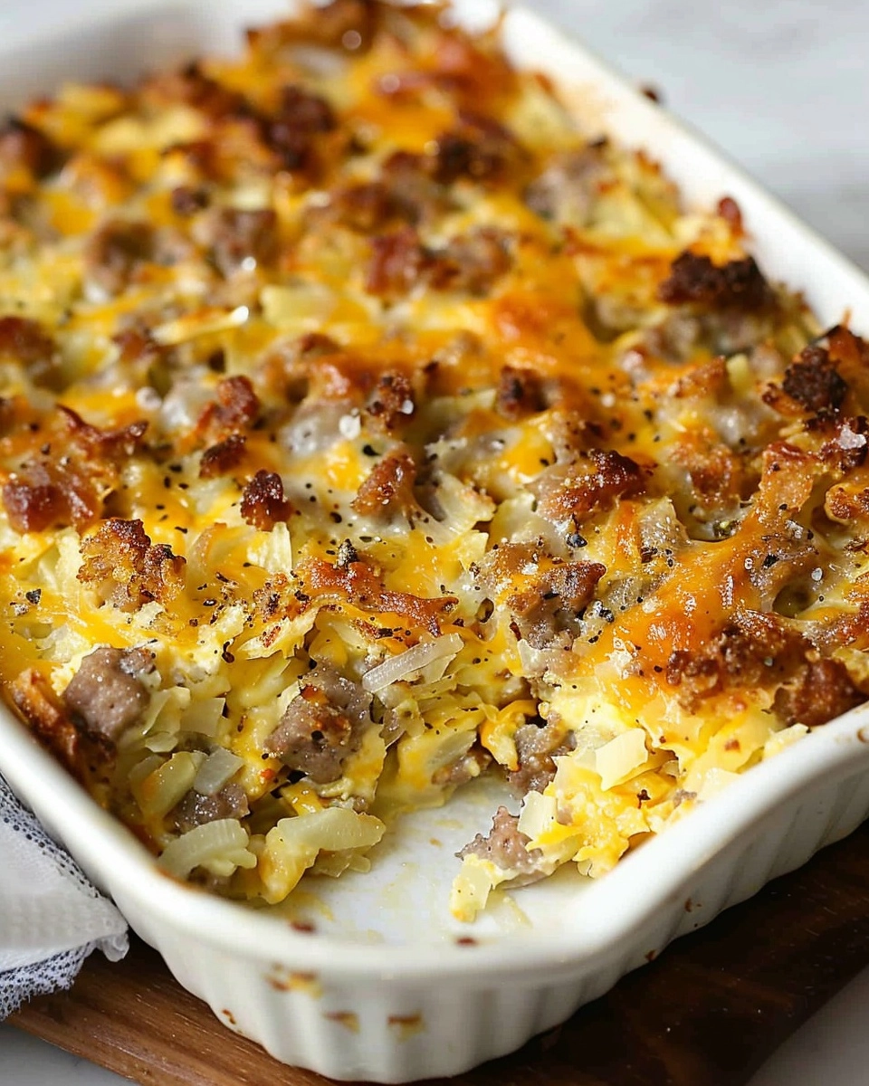 Sausage Hash Brown Breakfast Casserole Recipe - Recipe Image