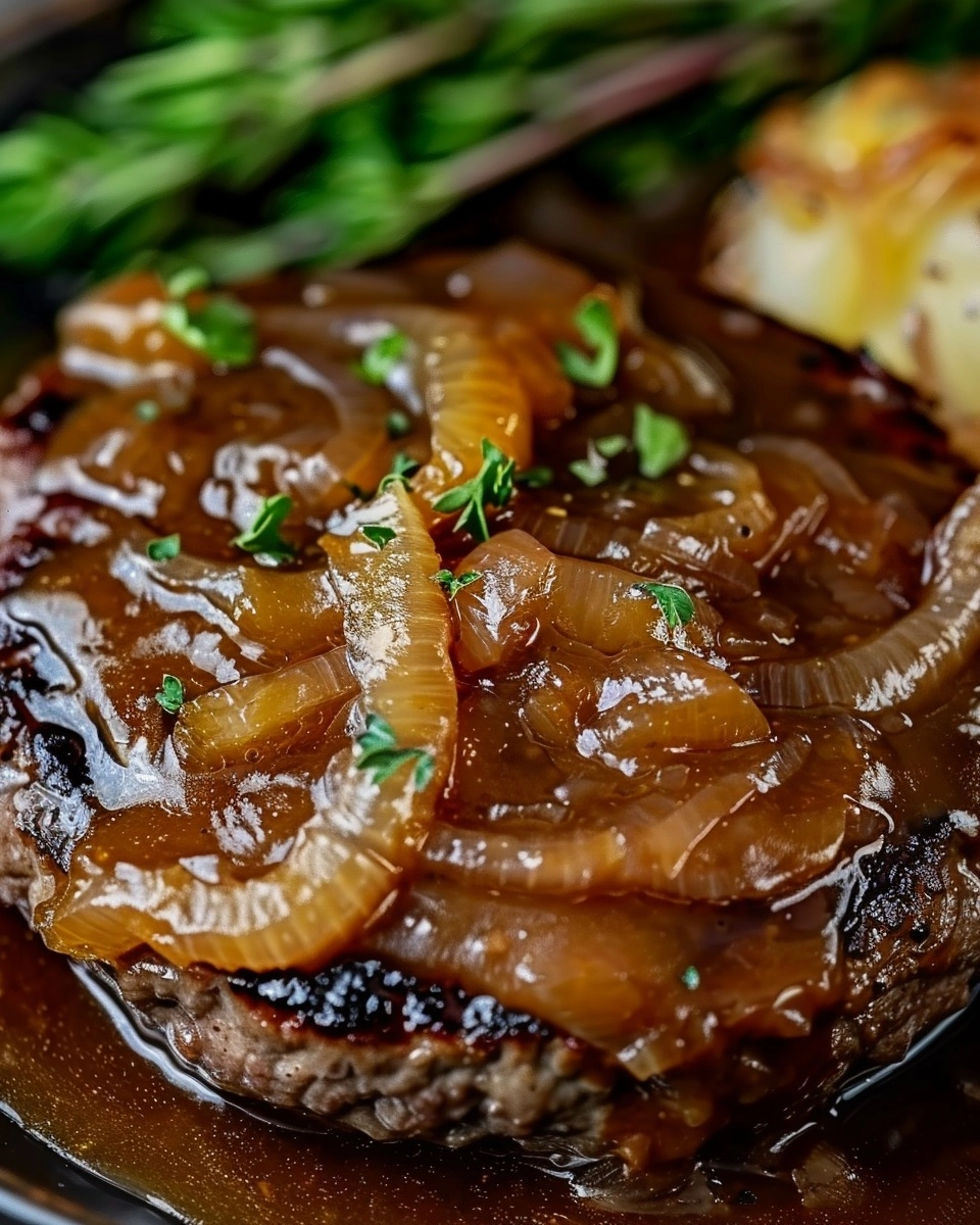 Hamburger Steaks with Onion Gravy Recipe