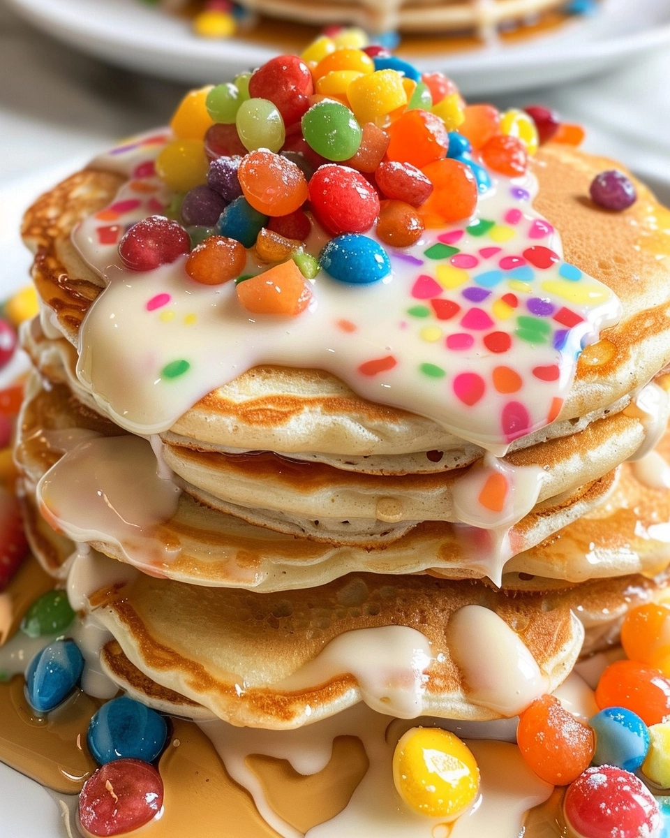 Fruity Pebble Pancakes Recipe