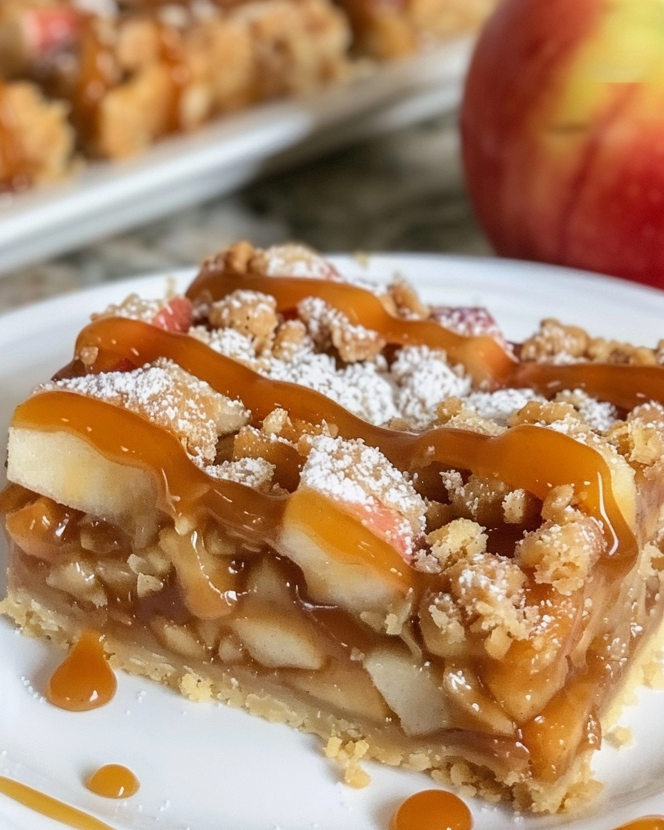 Salted Caramel Apple Pie Bars Recipe - Recipe Image