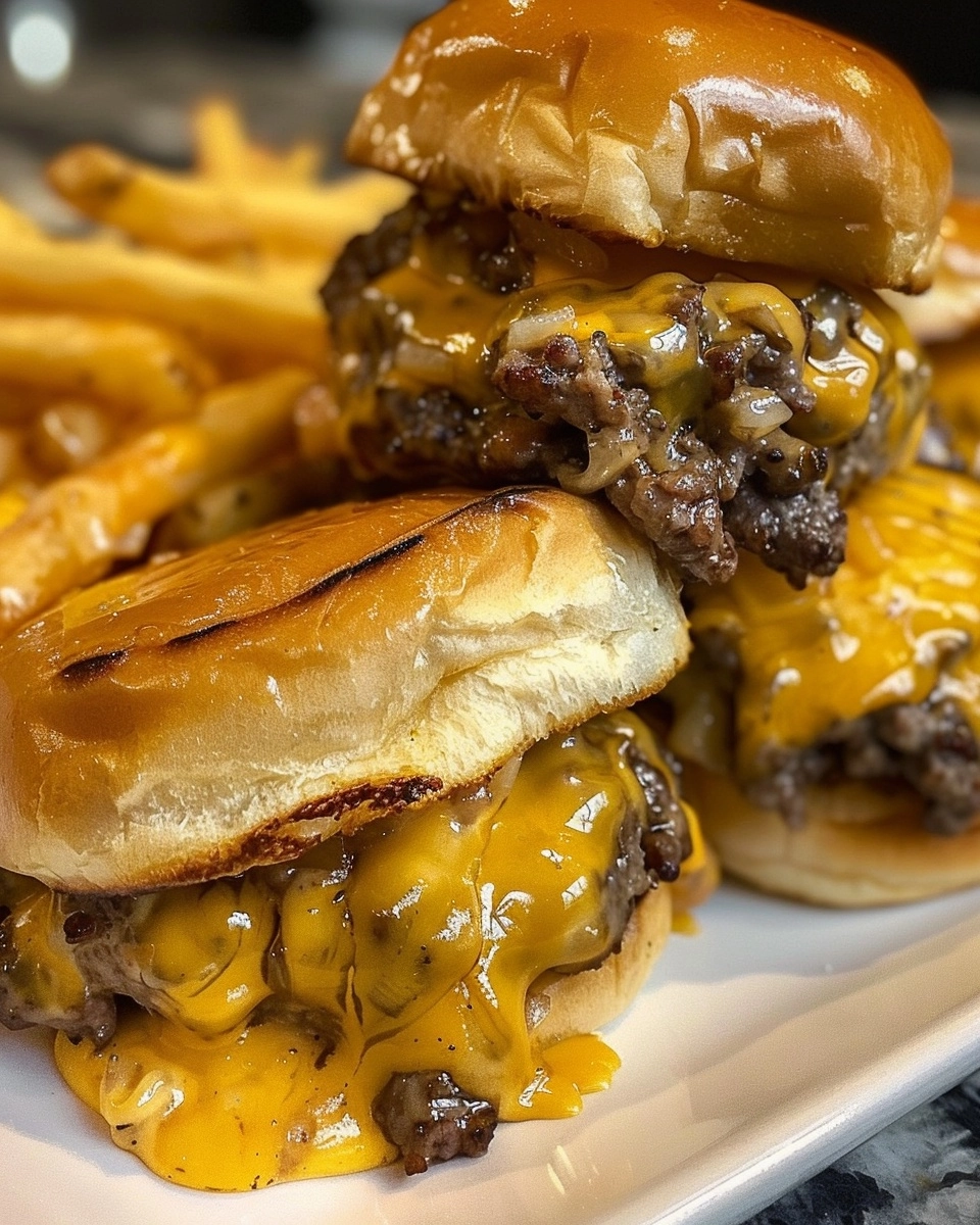 Double Cheese Fry Sliders Recipe - Recipe Image