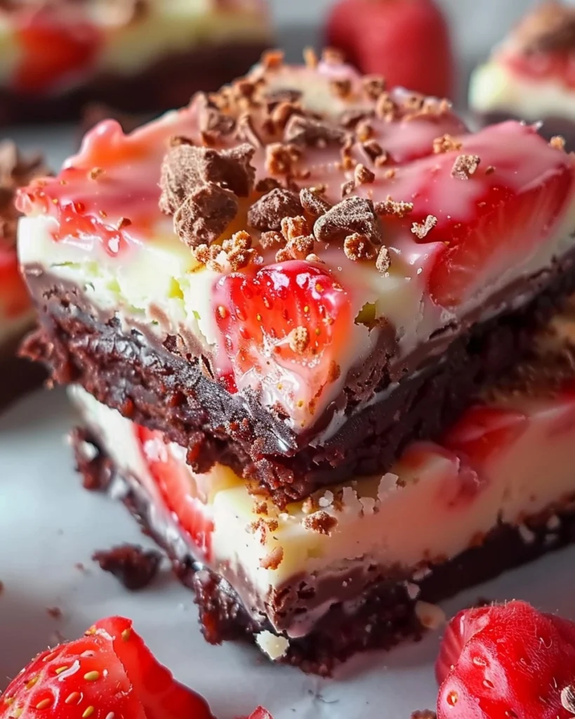 White Chocolate Strawberry Crunch Brownies Recipe
