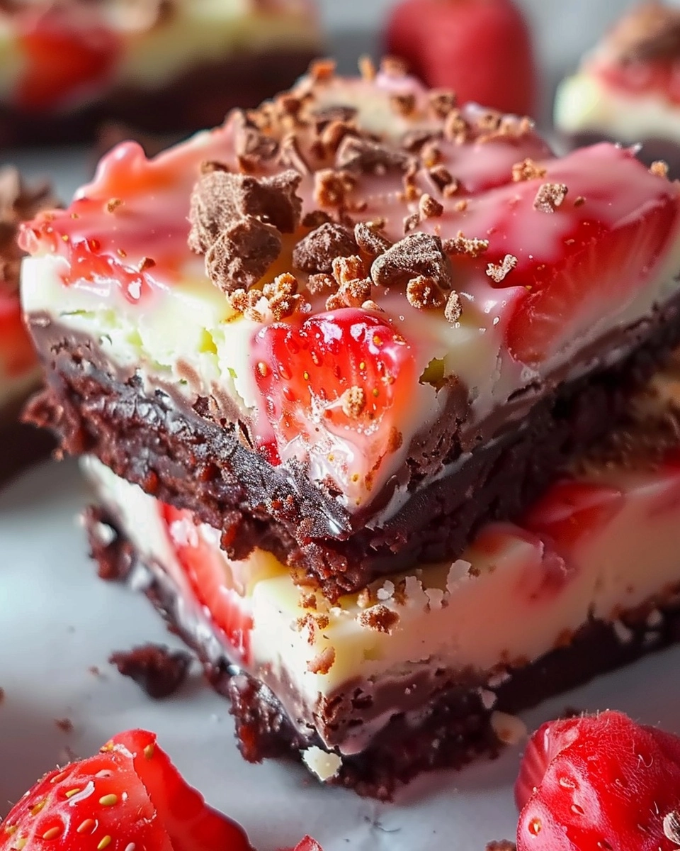White Chocolate Strawberry Crunch Brownies Recipe