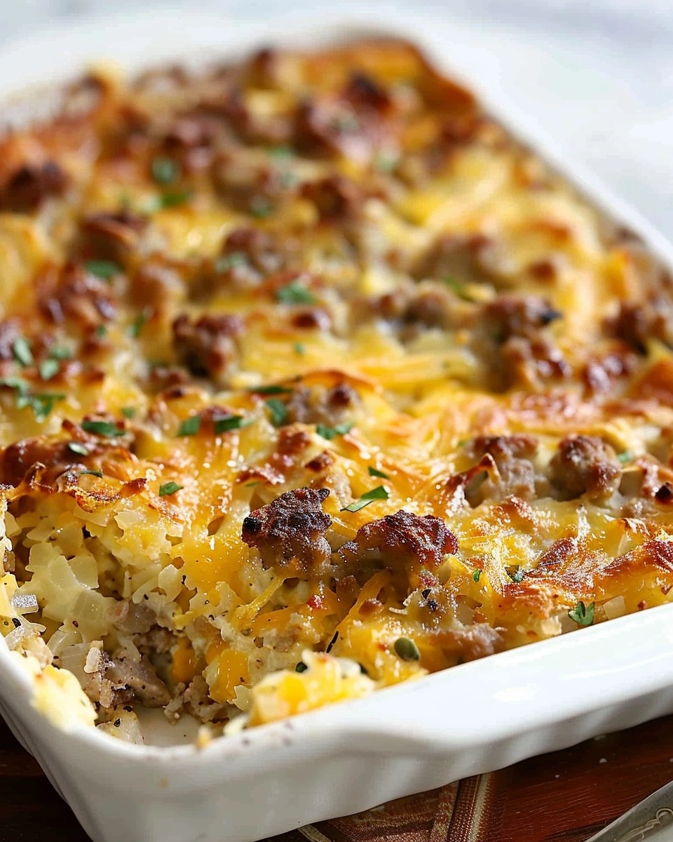 Sausage Hash Brown Breakfast Casserole Recipe