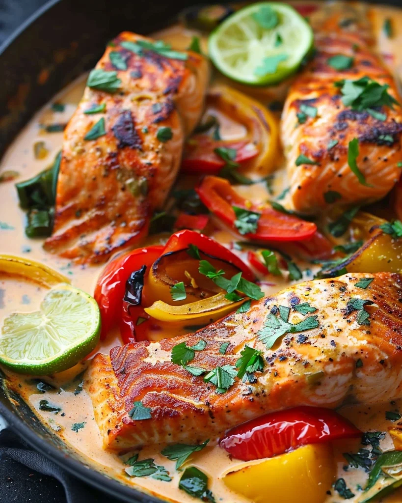 Coconut Curry Salmon with Peppers Recipe