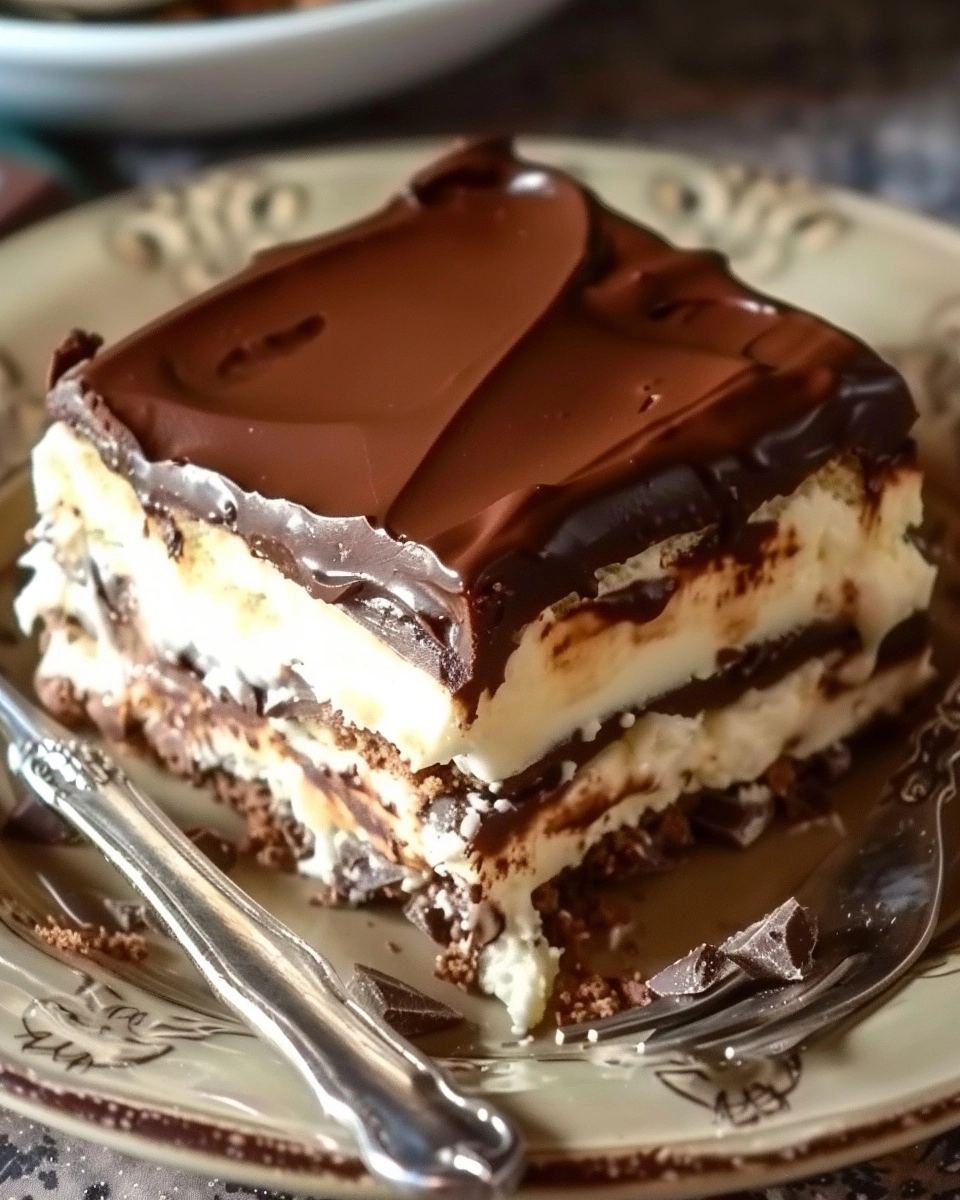 No-Bake Chocolate Éclair Cake Recipe - Recipe Image