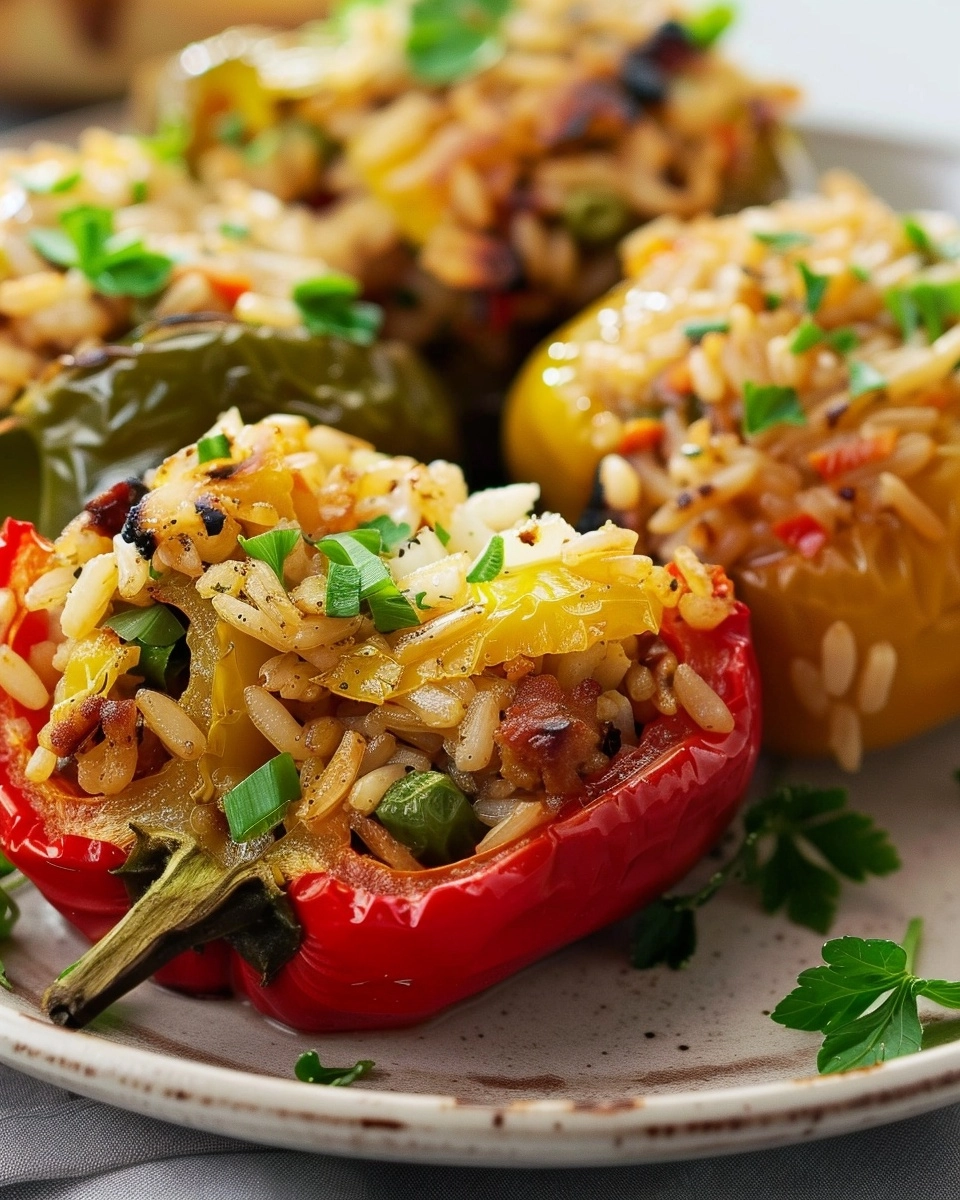 Tempeh  Wild Rice Stuffed Peppers Recipe - Recipe Image