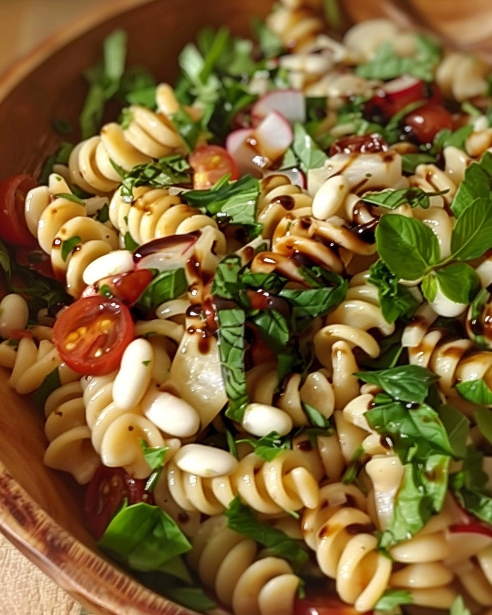 White Bean Balsamic Pasta Salad Recipe