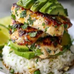 Honey Lime Chicken and Avocado Rice Stack Recipe