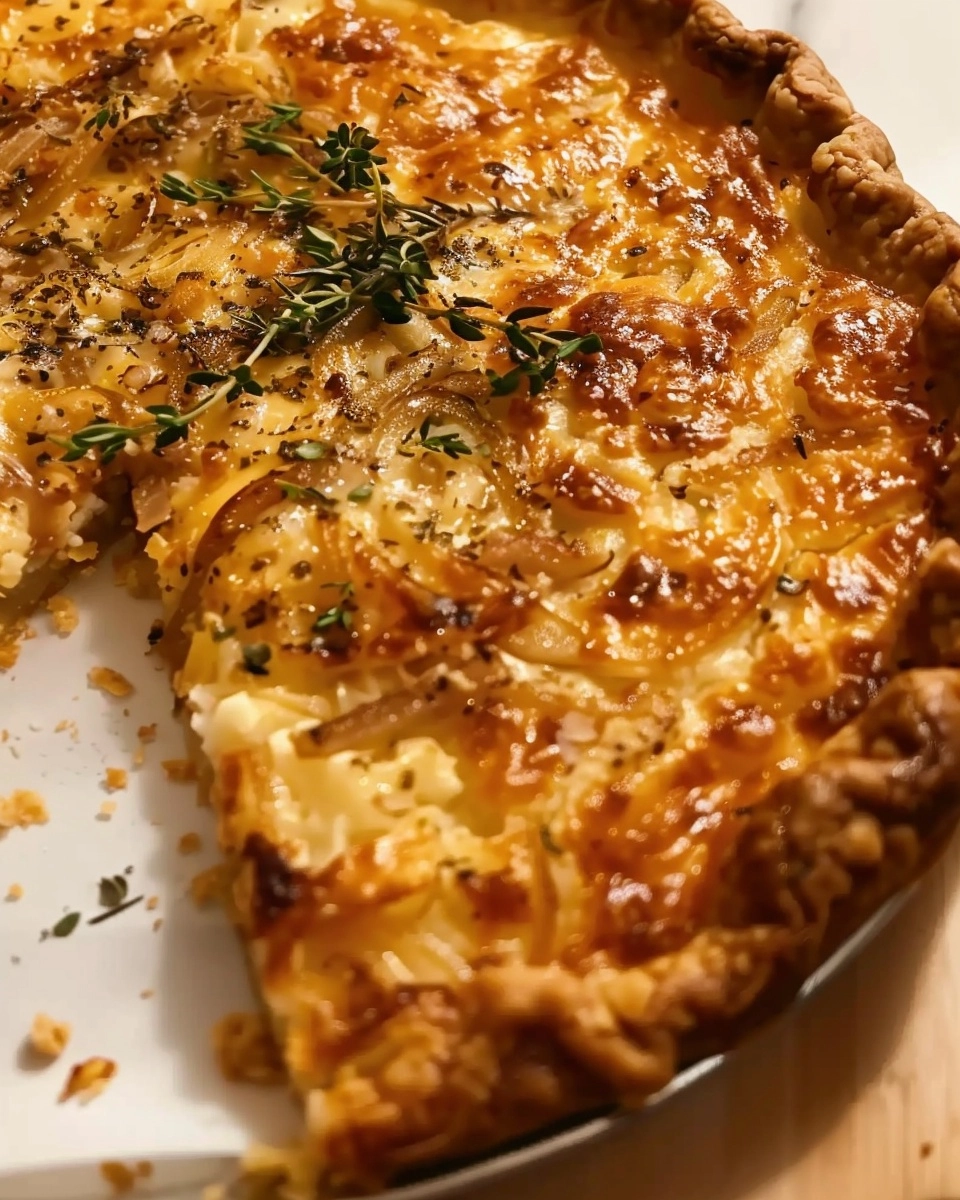 Cheddar & Ritz Cracker Vidalia Onion Pie Recipe - Recipe Image