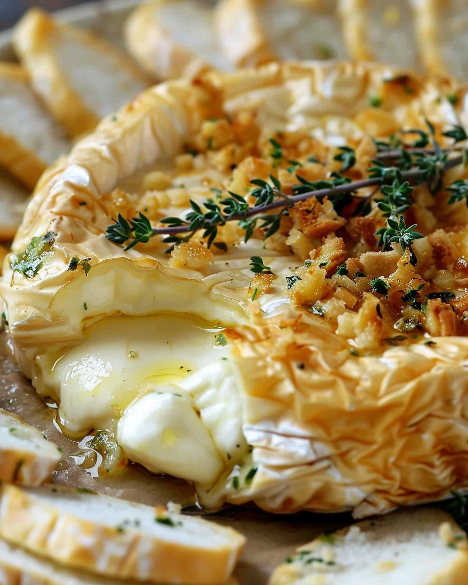 Garlic Baked Brie Recipe - Recipe Image