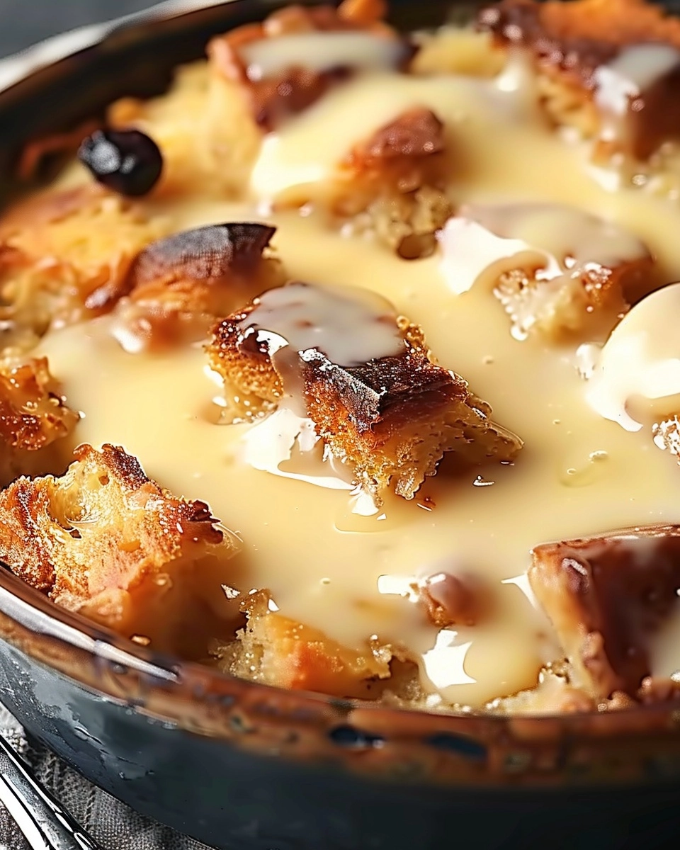 Bread Pudding with Vanilla Sauce Recipe - Recipe Image